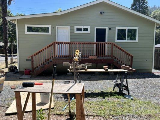 Outdoor painting and outdoor deck