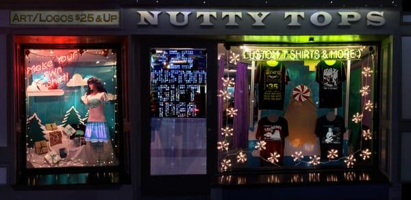 NUTTY TOPS, Christmastime 2015.  My go-to place for specialty gift tees and one-of-a-kind tops any time of year.