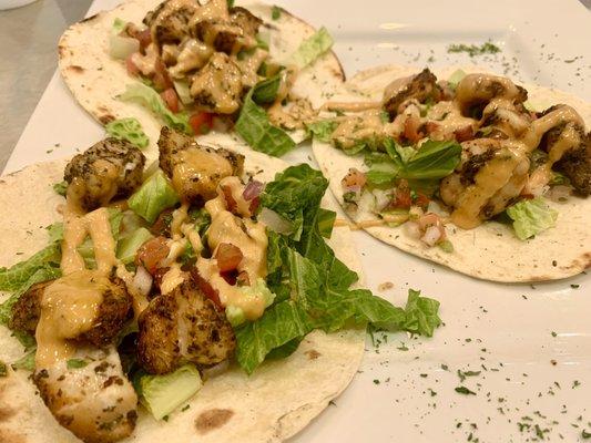 Grouper and shrimp tacos