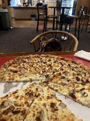 Chicken Bacon Ranch pizza. Large.