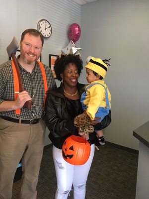 A little minion, Josey and the Pussycat, with Paul Bunyan (Dr T.)