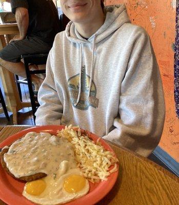 Chicken fried steak & sunny side up!