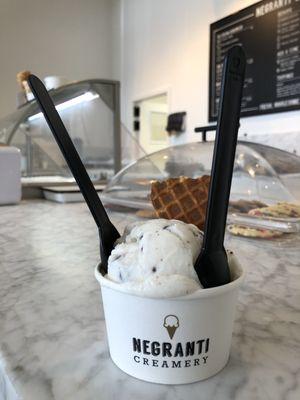 Fresh mint chip single scoop