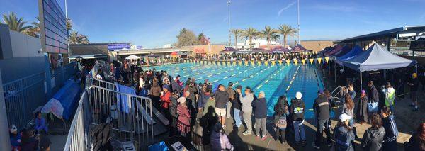 Swim meets are always lively...