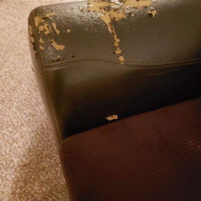 Damage to the couch.