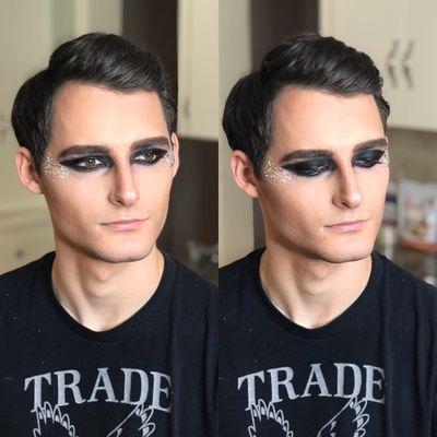 Male makeup for a creative Halloween photo shoot