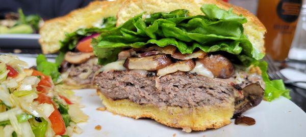 mushroom bacon burger