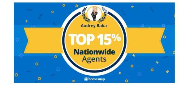 Award for ranking in the top 15% of agents Nationwide