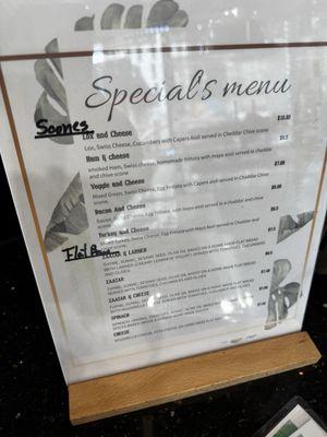 Specials Menu