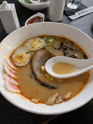 Please don't look at the photo loaded by the business. This is the actual Spicy Tonkotsu Ramen. Not good.