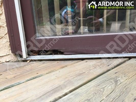 Patio Door Sash Repair - Before