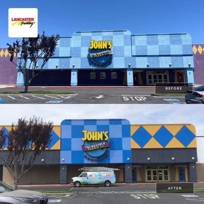 Commercial Painting Job in Modesto. Johns Incredible Pizza.