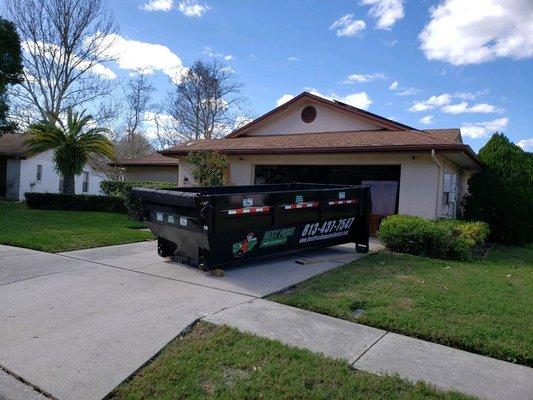 Another quality dumpster rental drop off!