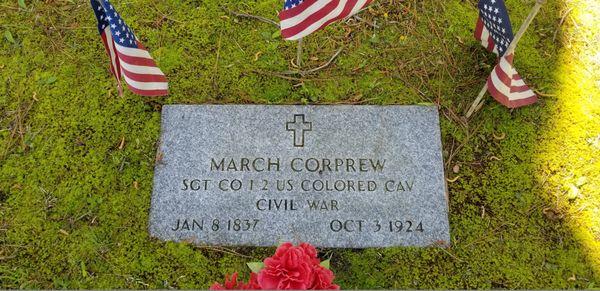 Sgt. March Corprew - Colored Cavalry Civil War 1837 - 1924 Grave Marker