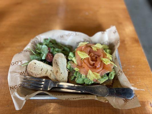 Avocado toast with smoked salmon