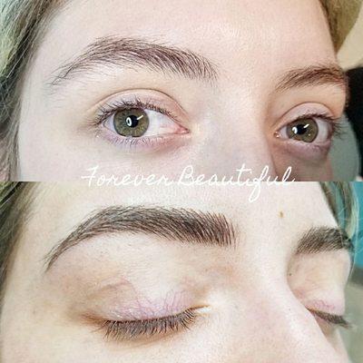 Microblade eyebrows before & after