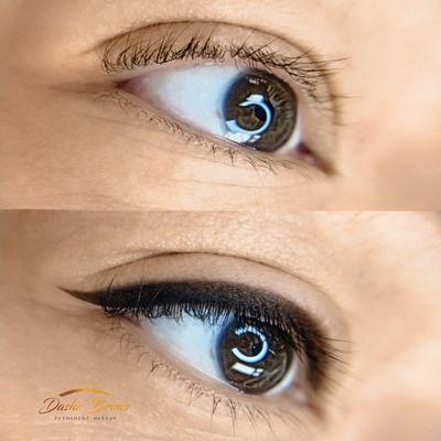 Permanent winged eyeliner