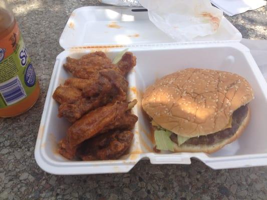 Number 3. Buffalo Wings and a cheeseburger!