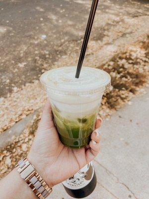 Iced matcha latte