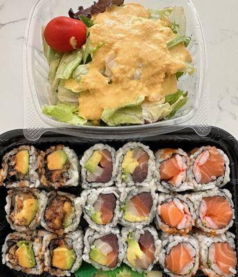 (3) Roll Lunch Special: Eel Avocado, Rock-N-Roll, Hawaii Roll + Salad