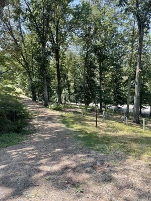 Walking path and approach from lower parking