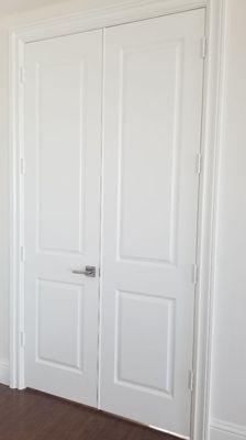 2 panel raised square 8' solid double door with 4 " trim