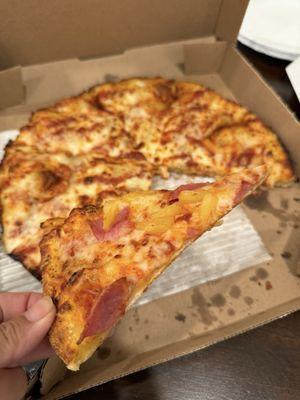 Pineapple & Canadian bacon pan pizza 10.16.24