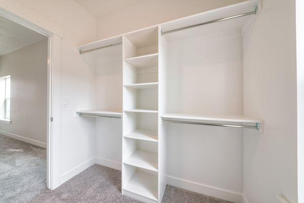 Simple yet custom closet solutions for our las vegas home owners.