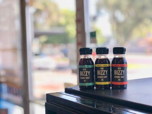 Need a boost of energy but can't wait in line for coffee. These Bizzy coffee shots are yummy and do the trick. Available at D's Market