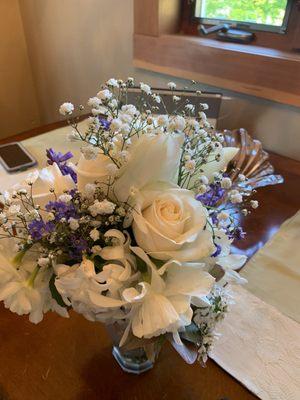 My bouquet - flowers came from a local grower by the bucket then the inn arranged them into our centerpieces, bouquet, and boutonniere