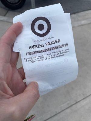 Parking voucher on 02/21/23