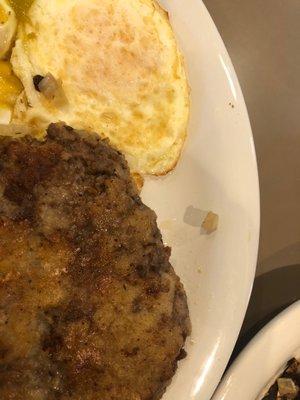 Chicken fried steak and egg fried medium