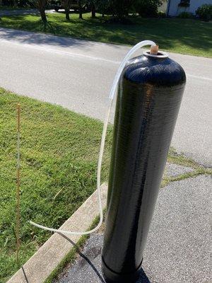 Old tank getting drained