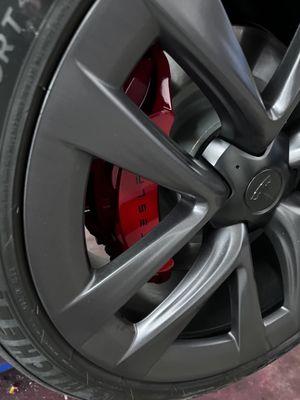 Red painted calipers