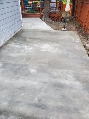 Finished work. Walkway customer wanted a grinded look. While patio recieved a brushed finish.