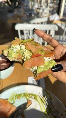 Avocado toast with smoked salmon