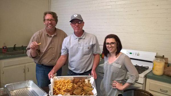 David Caught some fish last night and then Fried up some fish for us today at lunch!
It don't get better than that.