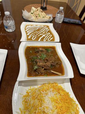 Butter chicken and Goat