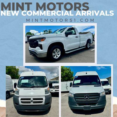 New arrivals on our lots: Rams, Silverados, Sprinters, and MORE.