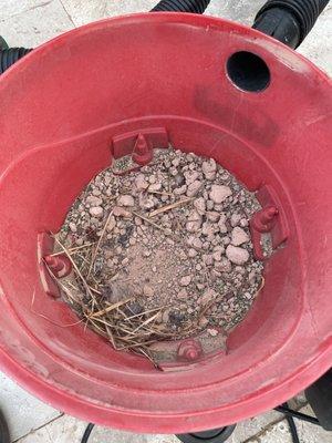 Used the shop vac to try and pick up all the debris.