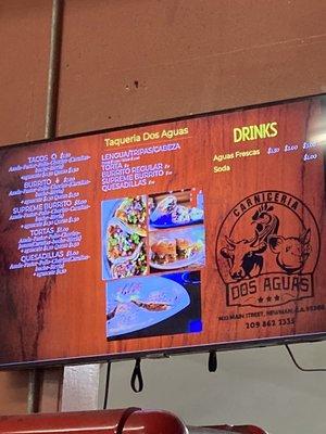 Newer menu sign.