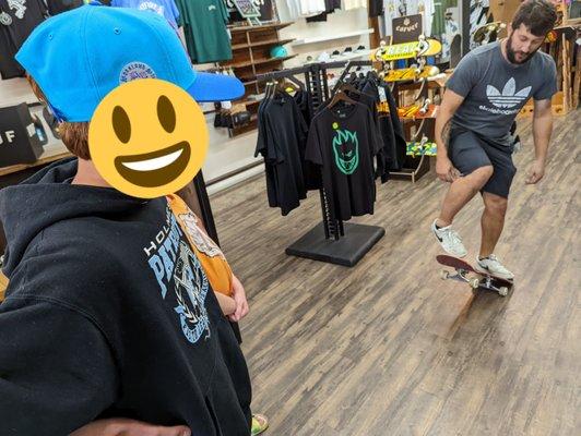 Jake took the time to give my kid tips and advice and get him back on a board. This shop is amazing!