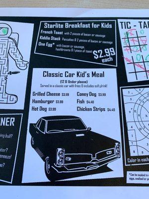 It is the kids menu