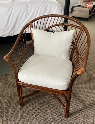 Antique chair with updated cushions.