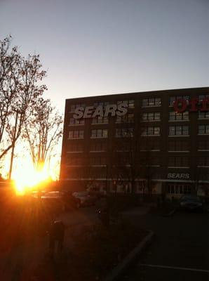 Signage and a sunset