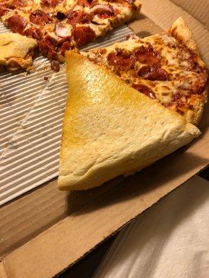 Undercooked pizza