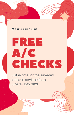 This summer's deal! Call and make an appointment from now until June 15th to receive a free A/C check!