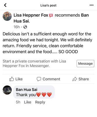 Another good one for Ban Hua Sai, Thank you so much Lisa for your support and review! Love it so much