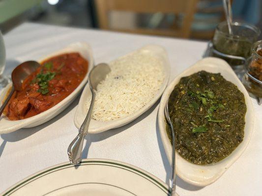 Chicken Tikka Masala and Saag Paneer