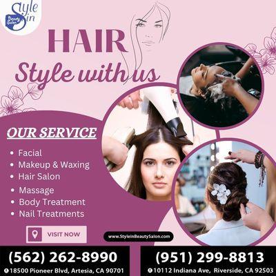 Discover the perfect hairstyle at #StyleInBeautySalonInc! ‍ Our expert stylists are ready to create a look that suits your style.